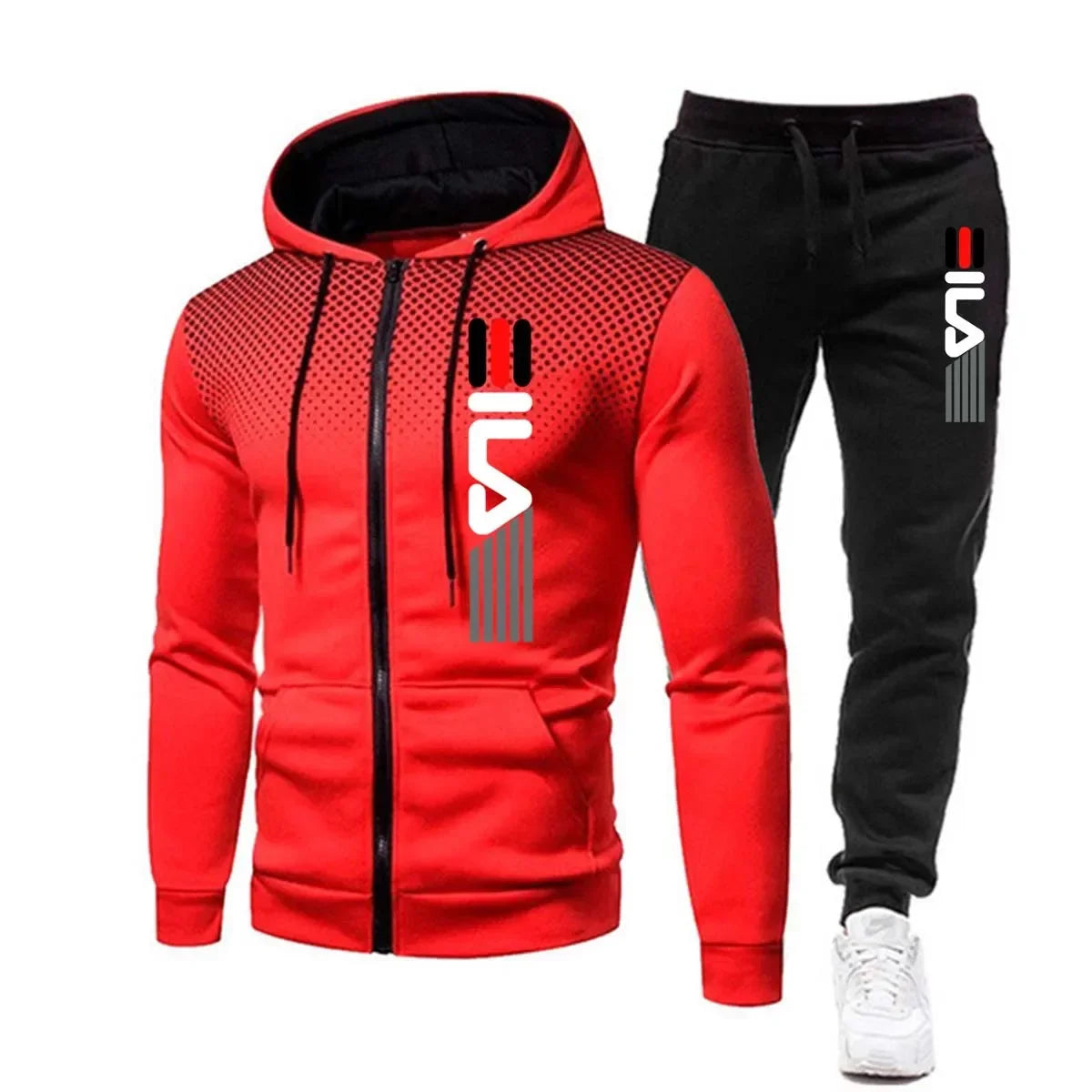 Men's Athletic Tracksuit - Hoodie & Sweatpants Set