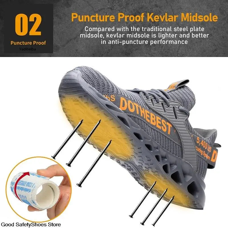 Lightweight Steel Toe Work Shoes with Breathable Safety Design