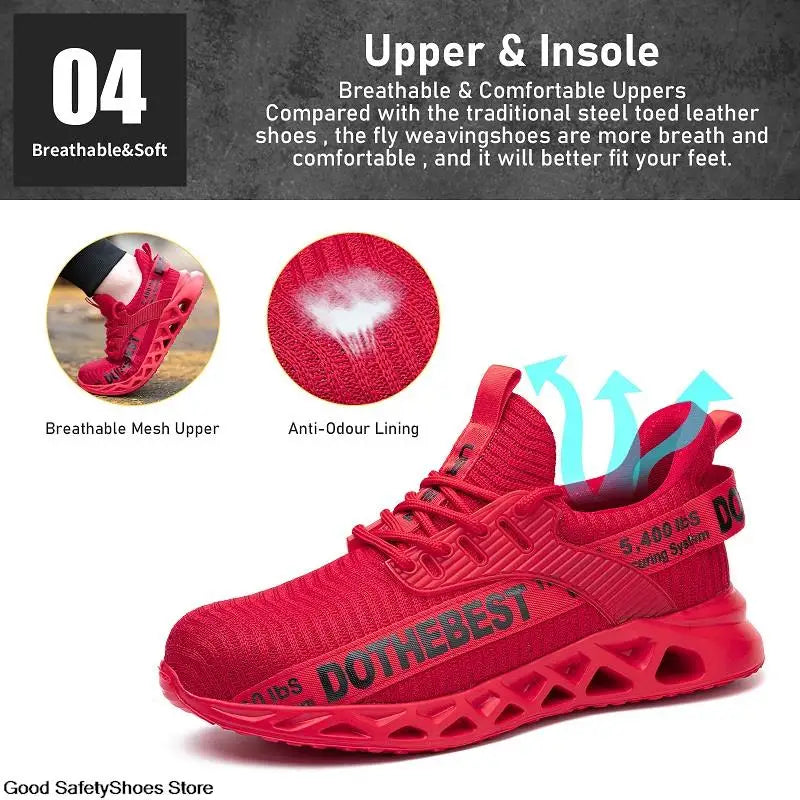 Lightweight Steel Toe Work Shoes with Breathable Safety Design