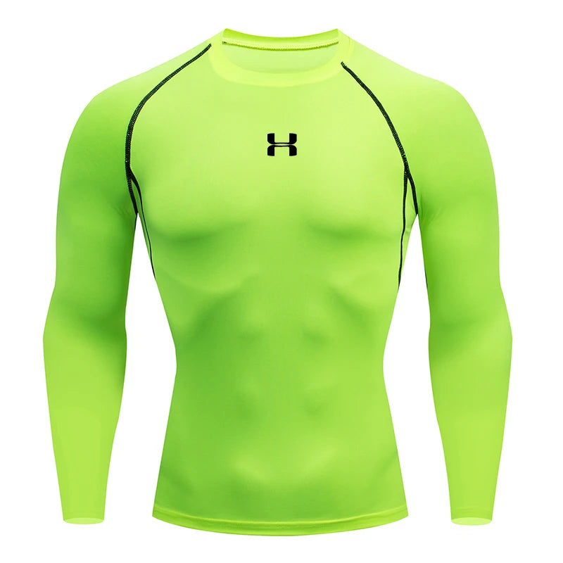 Men's Athletic Compression Shirt - Long Sleeve Running Top