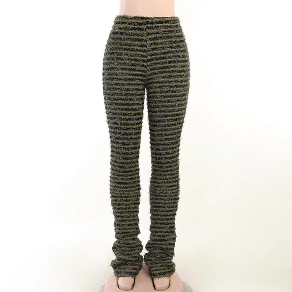 Color Block Stripe Pants - High Waist Loose Sweatpants