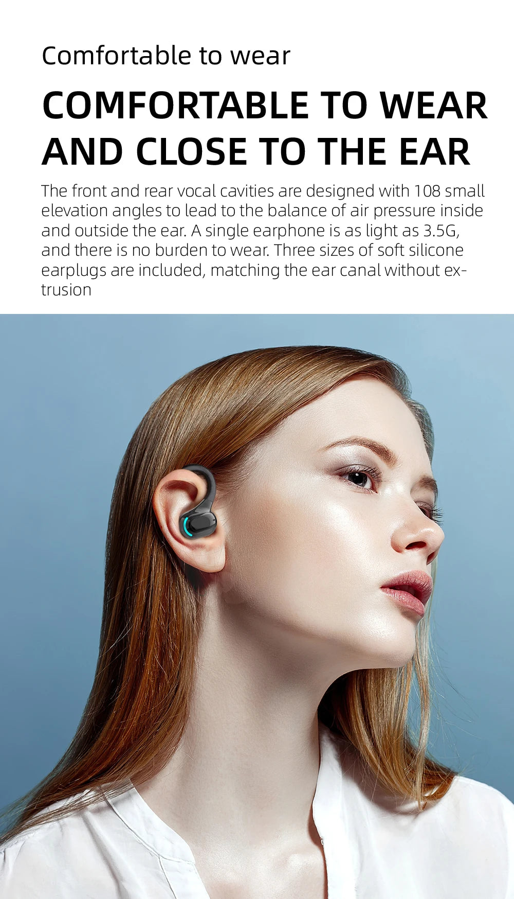 Bluetooth 5.2 Wireless Earphones - Waterproof HiFi Stereo Earbuds with Mic