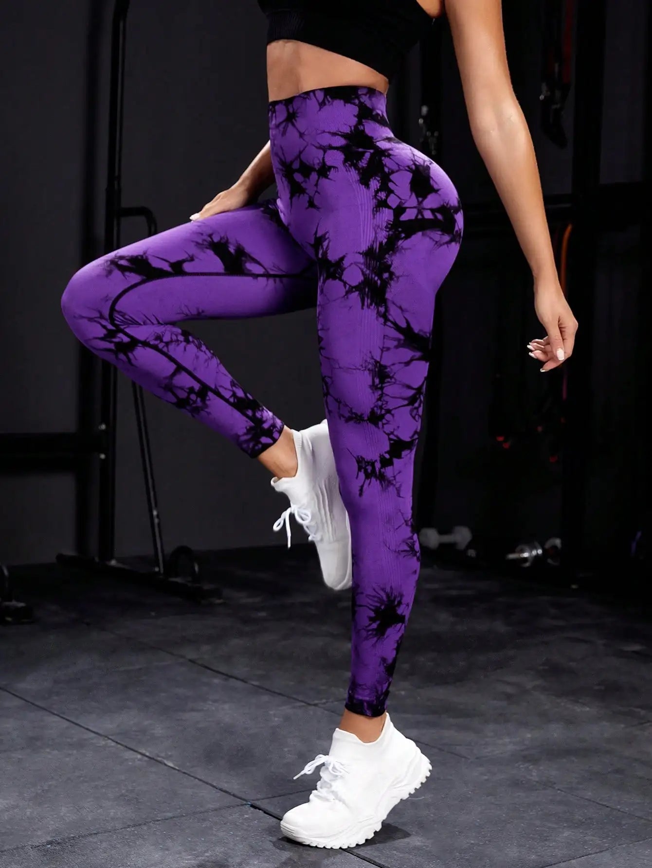 Tie Dye Yoga Pants - Seamless High Waist Push-Up Leggings