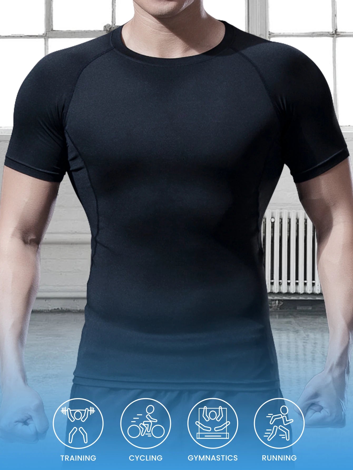 Men's Gym Training Compression T-Shirt - Breathable Stretchy Top