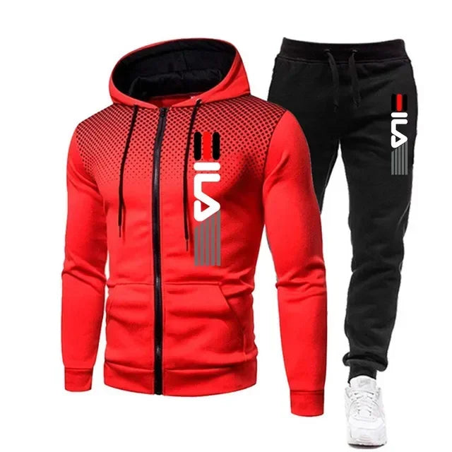 Men's Athletic Tracksuit - Hoodie & Sweatpants Set