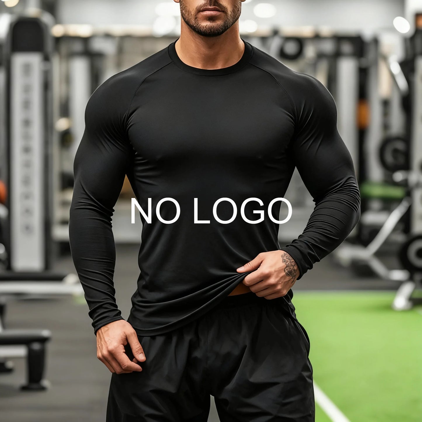 Men's Quick Dry Compression T-Shirt - Long Sleeve Gym Top