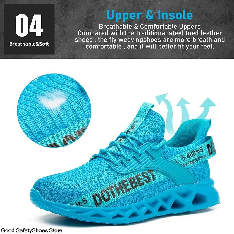 Lightweight Steel Toe Work Shoes with Breathable Safety Design