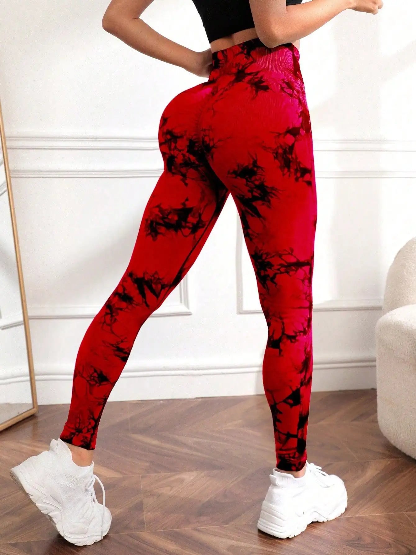 Tie Dye Yoga Pants - Seamless High Waist Push-Up Leggings