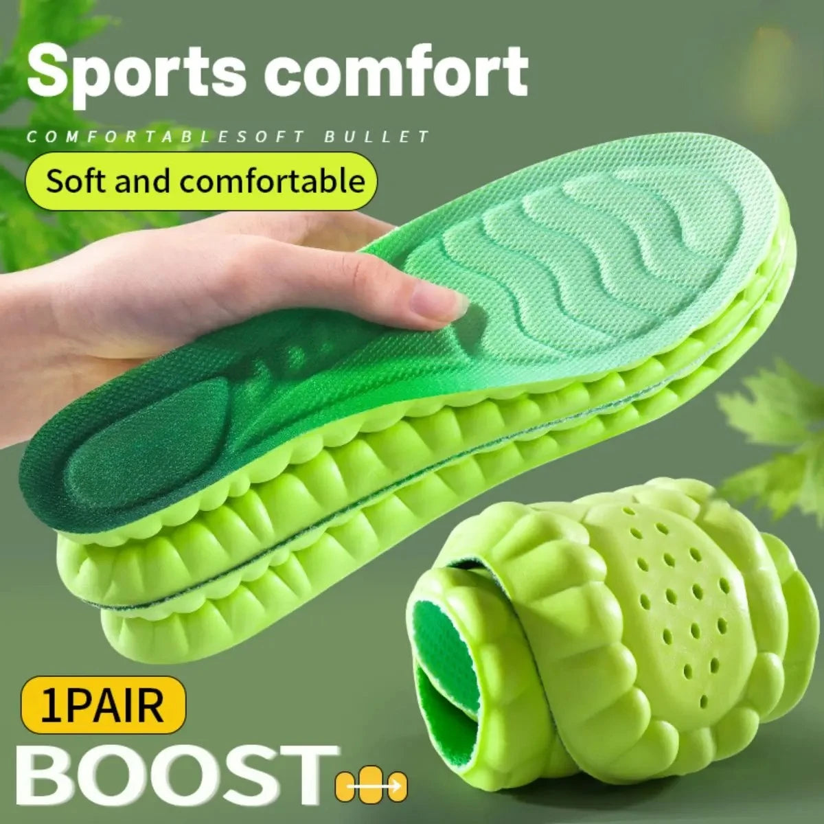 PU Sport Insoles - High Stretch Shock Resistant Cushion