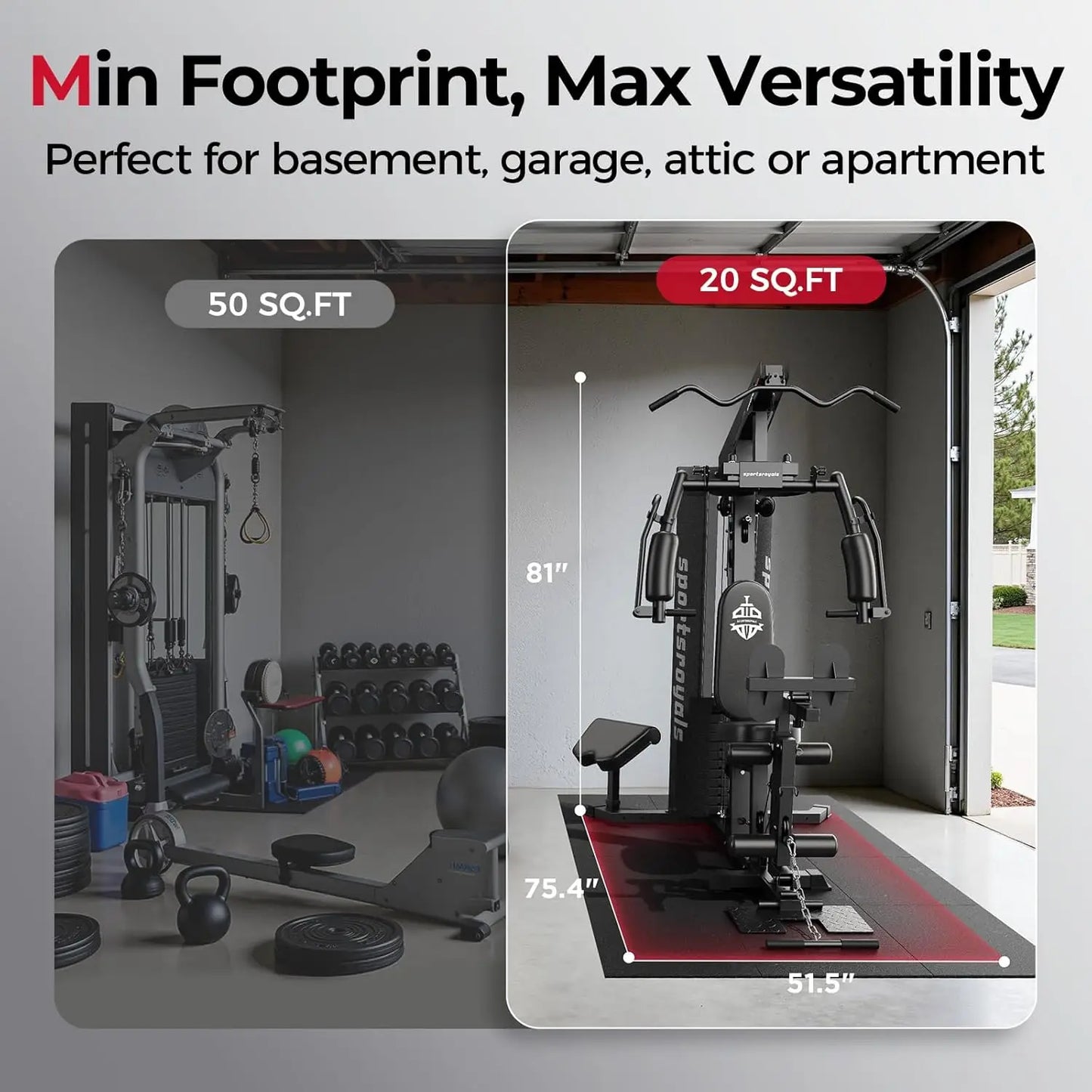 Home Gym Equipment - 150 lbs Weight Stack Full Body Workout
