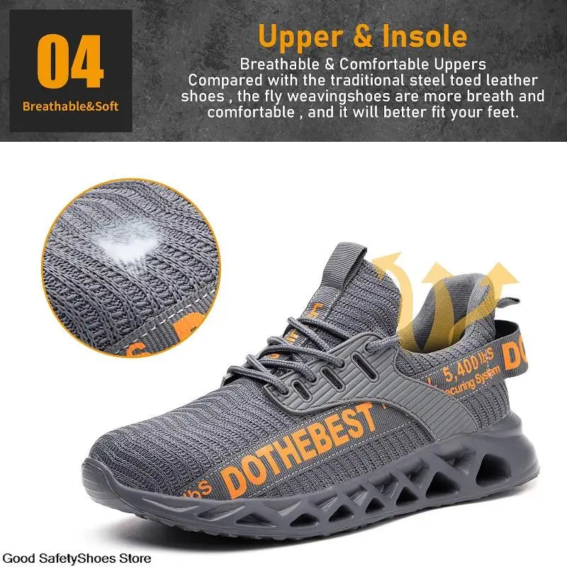 Lightweight Steel Toe Work Shoes with Breathable Safety Design