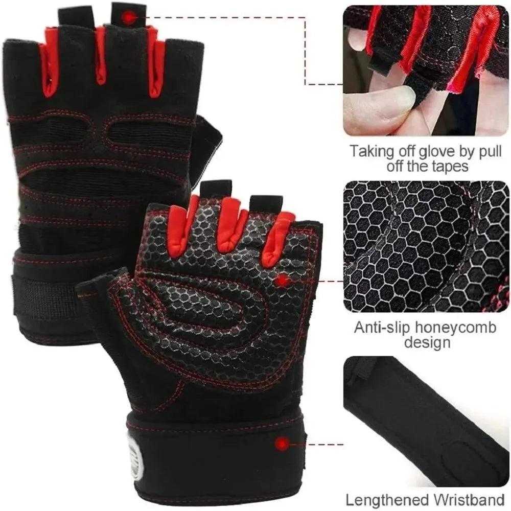 Weight Lifting Gym Gloves - Wrist Support Fitness Gloves