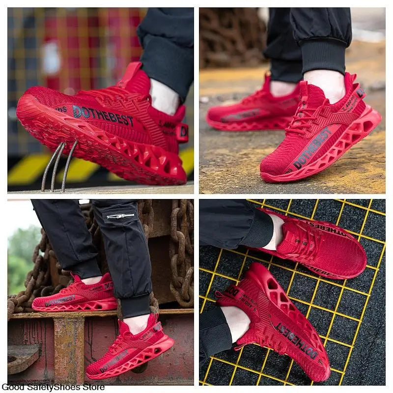 Lightweight Steel Toe Work Shoes with Breathable Safety Design