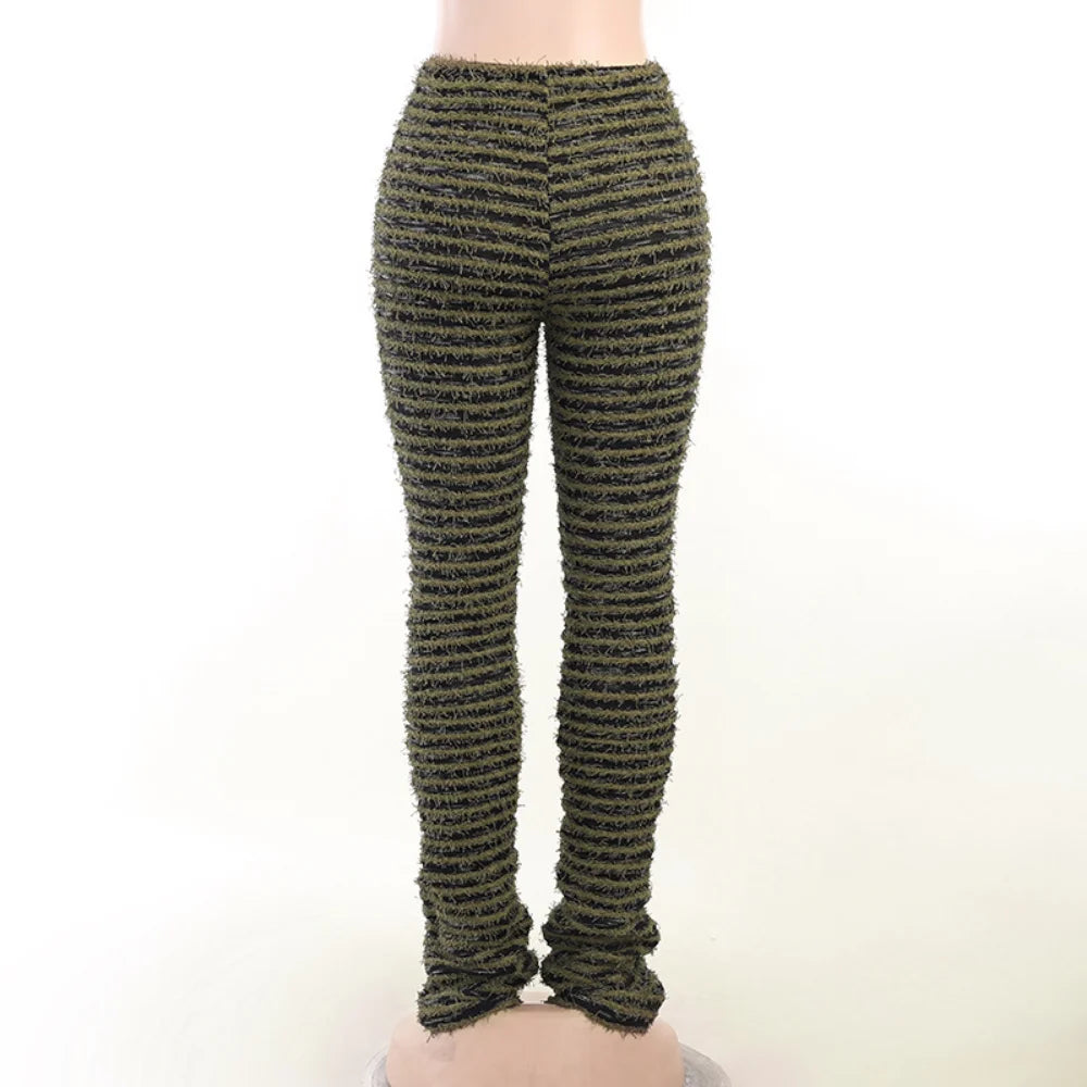 Color Block Stripe Pants - High Waist Loose Sweatpants