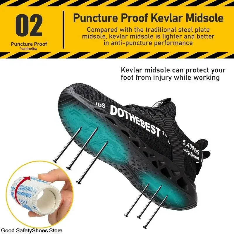 Lightweight Steel Toe Work Shoes with Breathable Safety Design