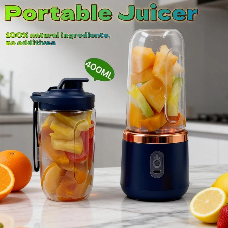 Double Cup Portable Blender - USB Juicer Fruit Mixer