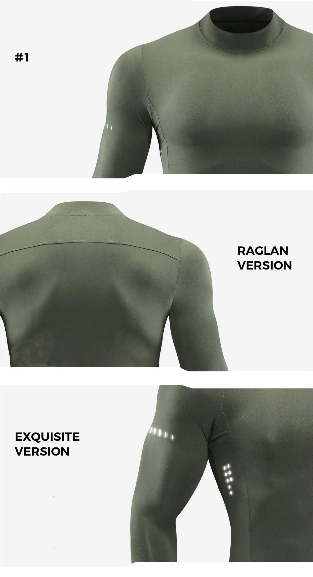 Men’s High Collar Compression Shirt for Running & Training