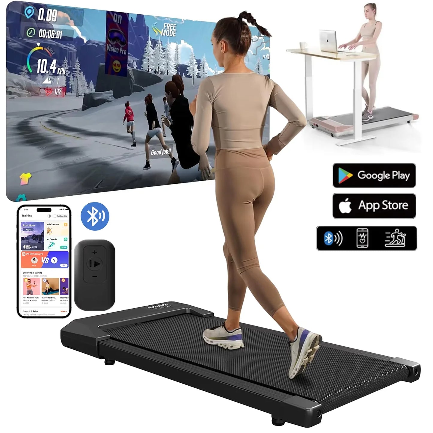Home Treadmill 2.5HP – 300 lbs Walking & Running Machine