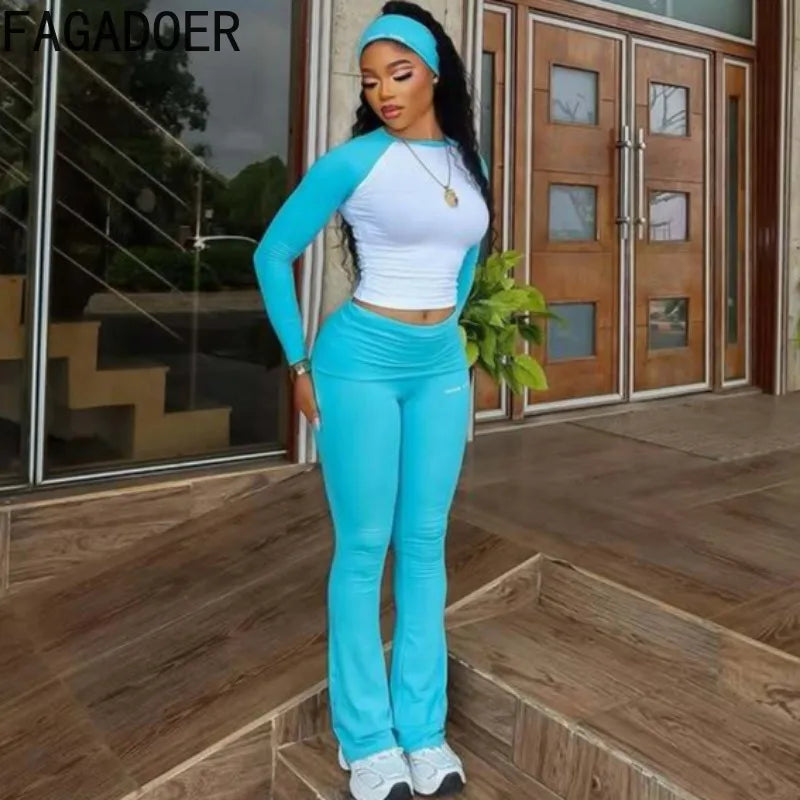 Women's 2-Piece Tracksuit - Long Sleeve T-Shirt & Pants Set