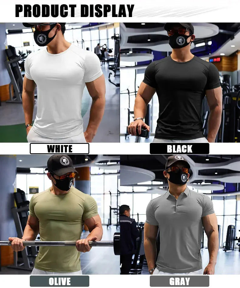 Men's Dry Fit Gym T-Shirt - Plus Size Sports Training Tee