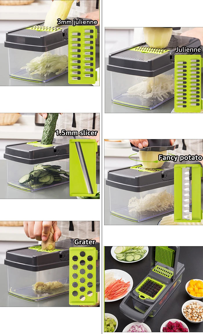 Multifunctional Vegetable Chopper - Kitchen Slicer & Grater