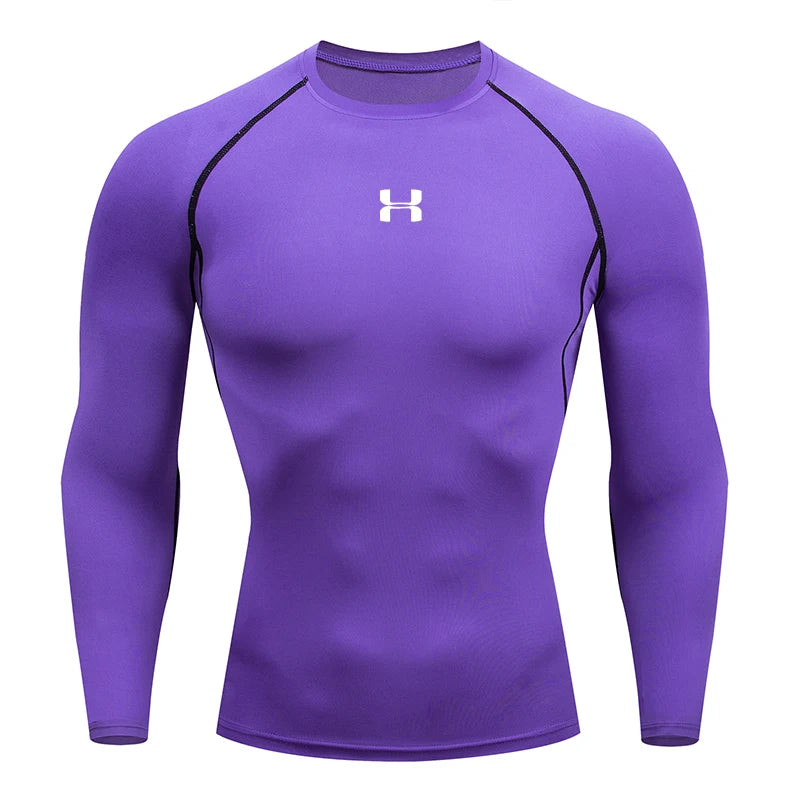 Men's Athletic Compression Shirt - Long Sleeve Running Top