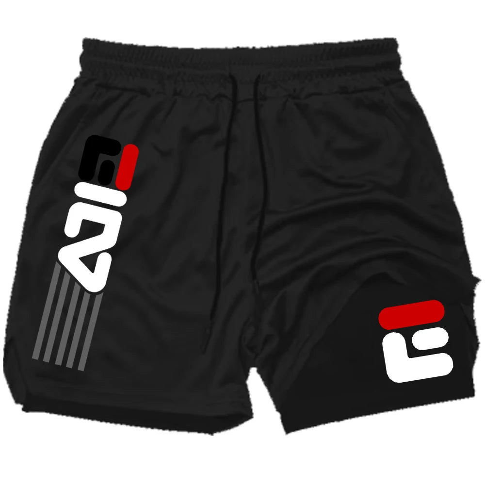 Men's 2-in-1 Gym Shorts - Quick Dry Workout Training Shorts