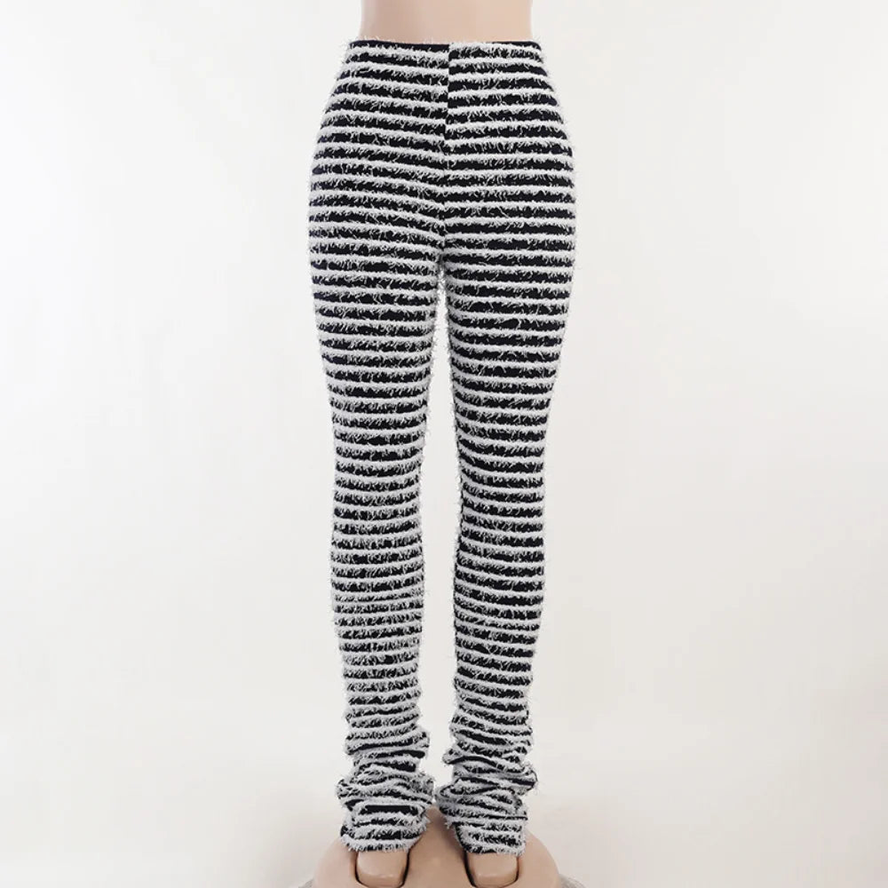 Color Block Stripe Pants - High Waist Loose Sweatpants