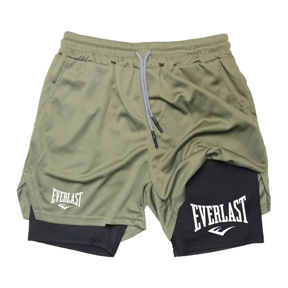 Men's Double-Deck Running Shorts - 2-in-1 Sports Shorts