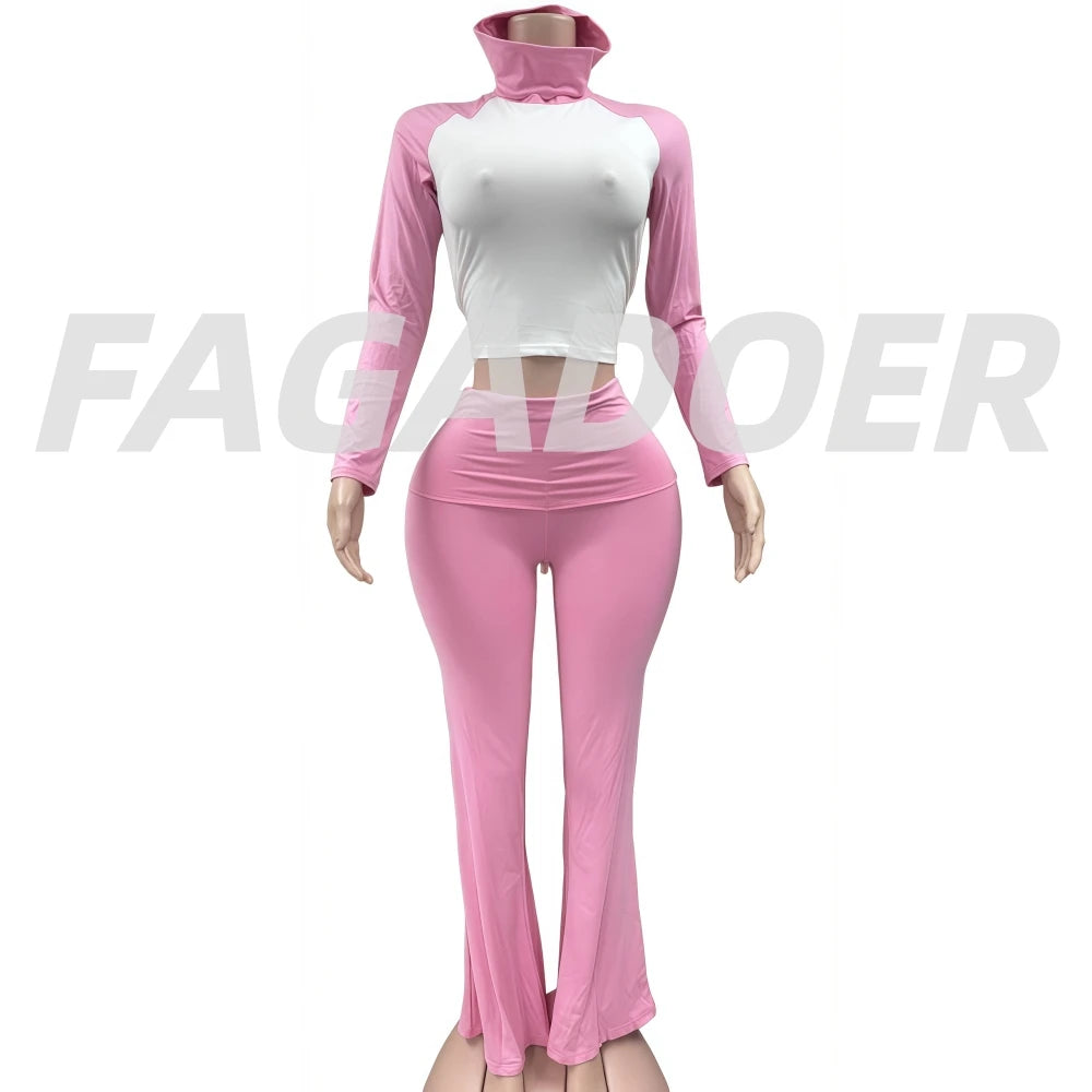 Women's 2-Piece Tracksuit - Long Sleeve T-Shirt & Pants Set