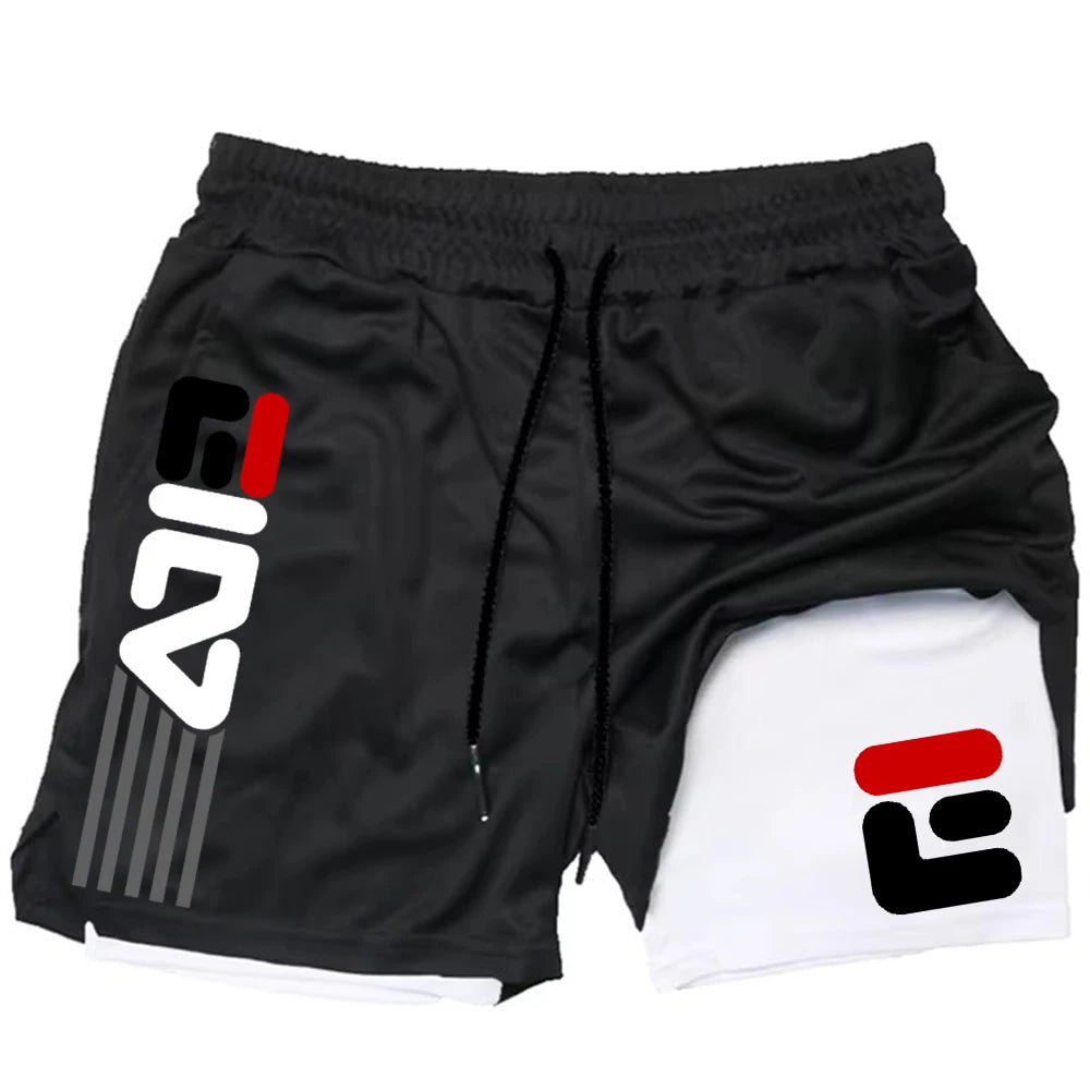 Men's 2-in-1 Gym Shorts - Quick Dry Workout Training Shorts