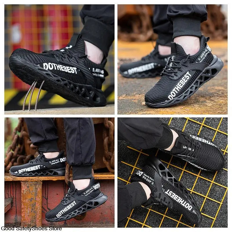 Lightweight Steel Toe Work Shoes with Breathable Safety Design