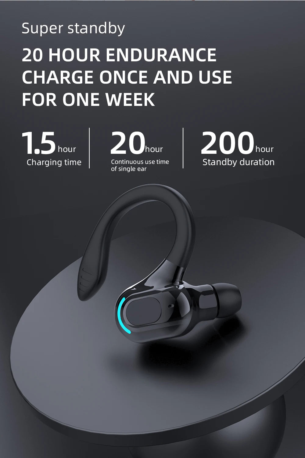 Bluetooth 5.2 Wireless Earphones - Waterproof HiFi Stereo Earbuds with Mic