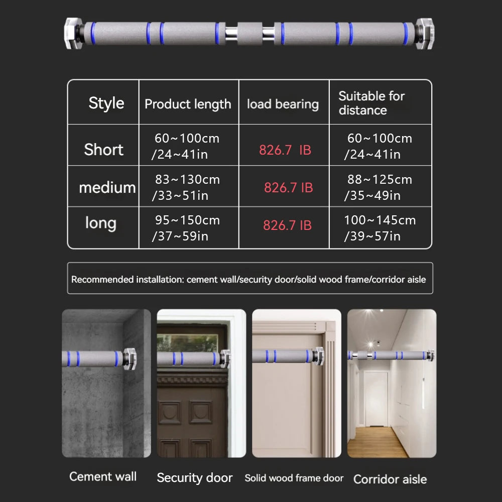 Telescopic Doorway Pull-Up Bar - Non-Slip Chin-Up Fitness Equipment