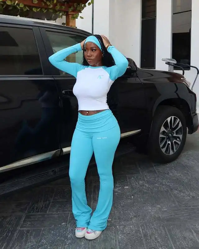 Women's 2-Piece Tracksuit - Long Sleeve T-Shirt & Pants Set