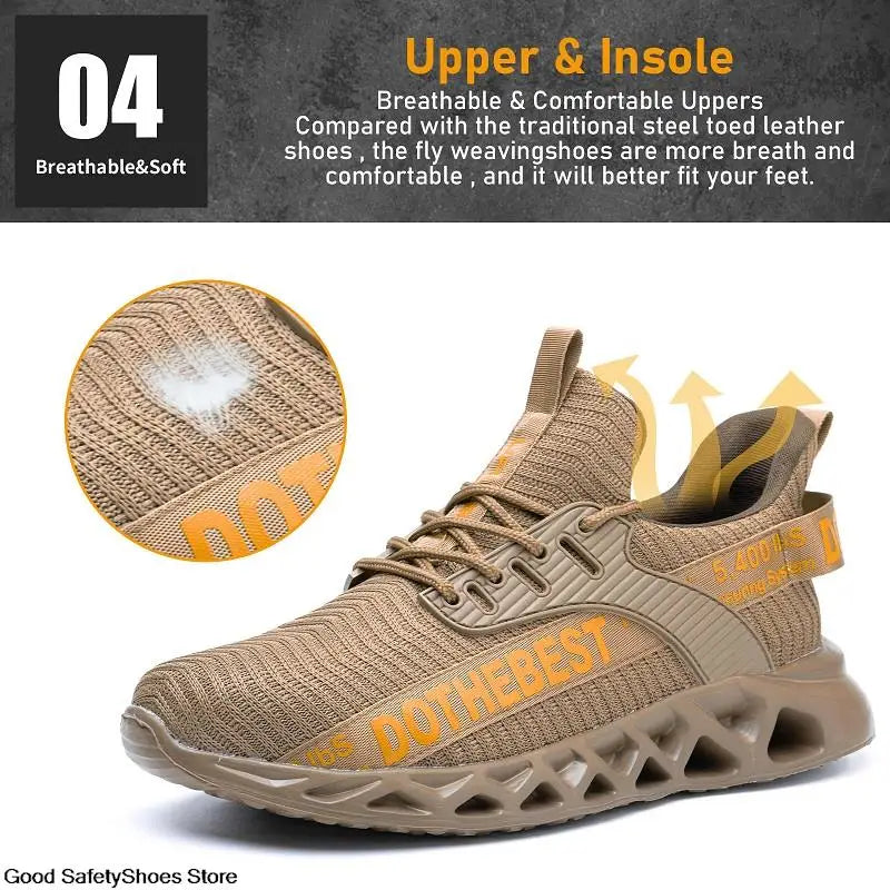 Lightweight Steel Toe Work Shoes with Breathable Safety Design