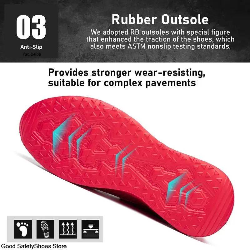 Lightweight Steel Toe Work Shoes with Breathable Safety Design