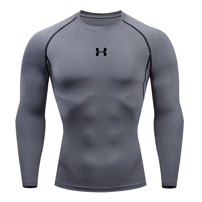 Men's Athletic Compression Shirt - Long Sleeve Running Top