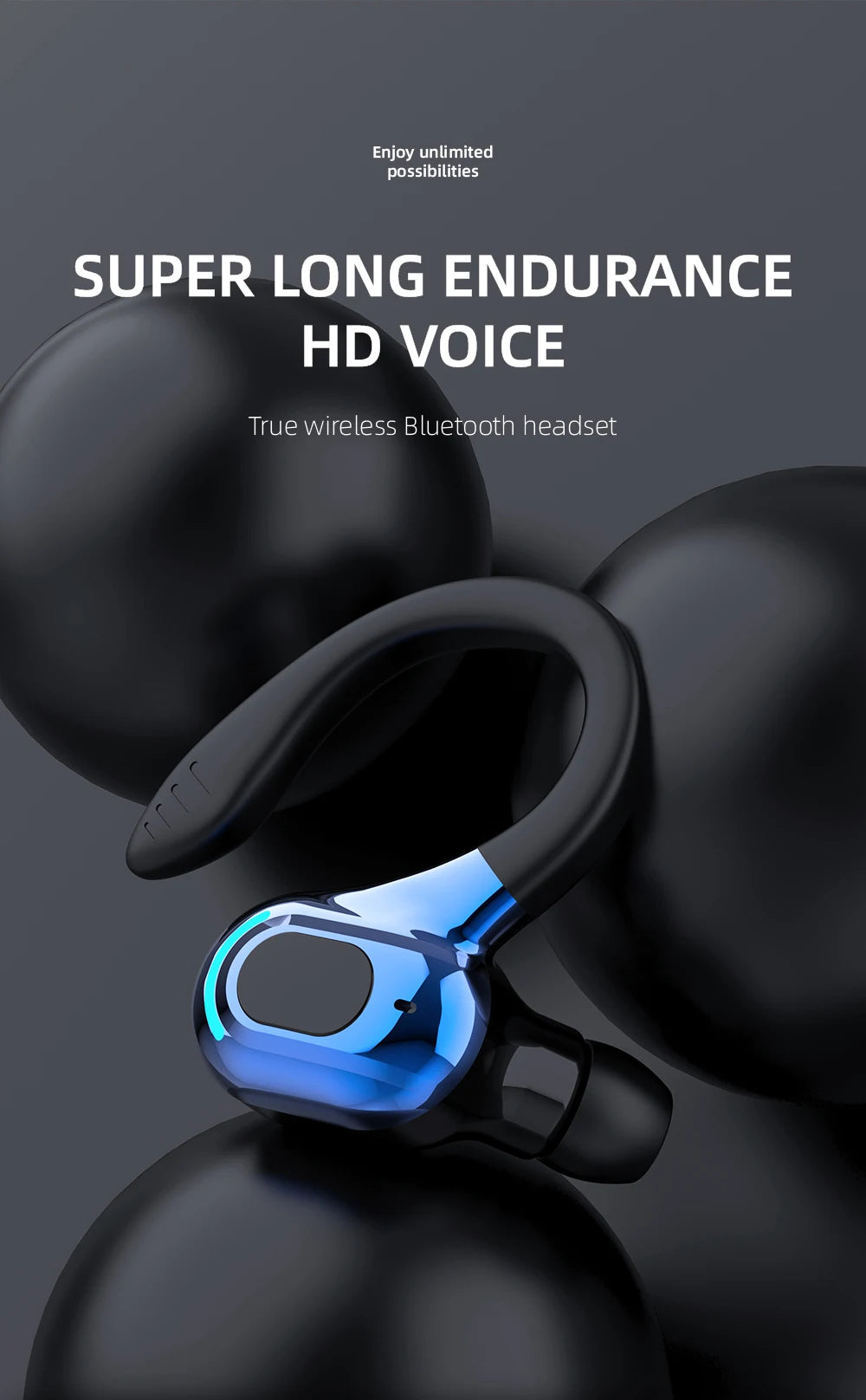 Bluetooth 5.2 Wireless Earphones - Waterproof HiFi Stereo Earbuds with Mic