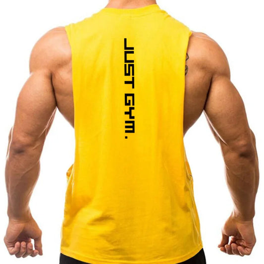 Men's Cut-Off Tank Top - Dropped Armholes Gym Vest