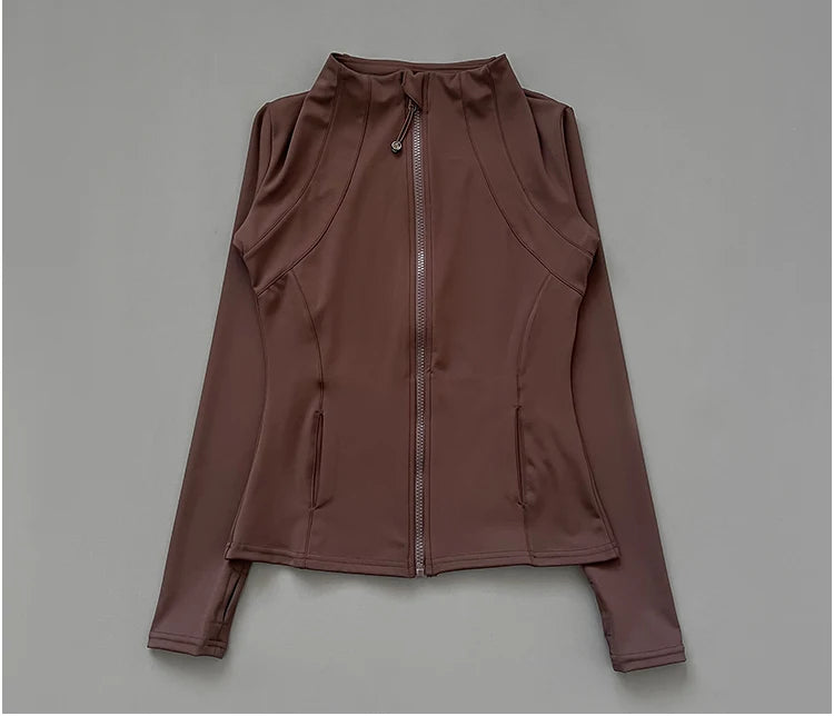 Women's Fitness Jacket - Quick Dry Slim-Fit Zipper Yoga Jacket