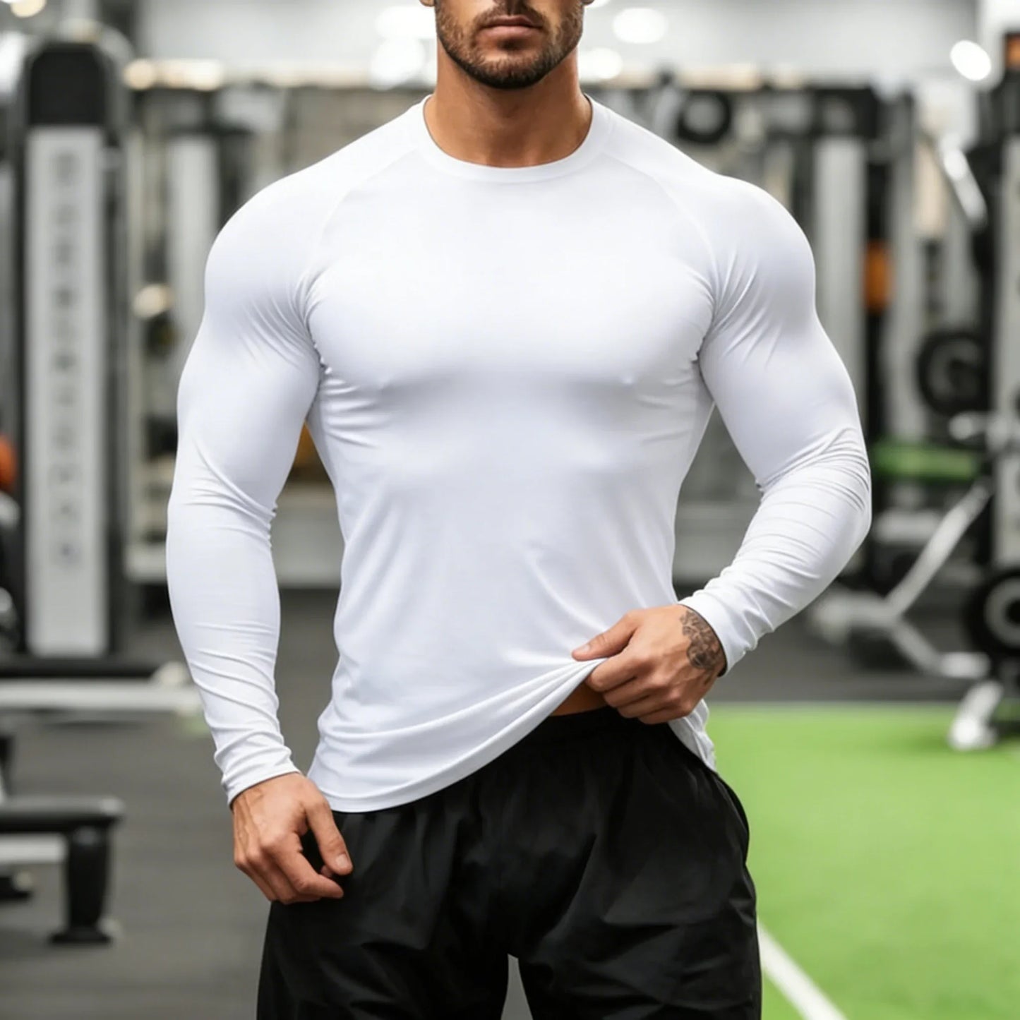 Men's Long Sleeve Compression Shirt – Elastic Training Top