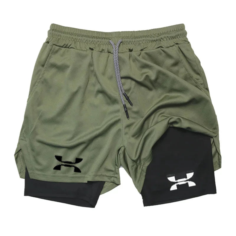 Men's Running Shorts - 2-in-1 Quick Dry Sports Shorts
