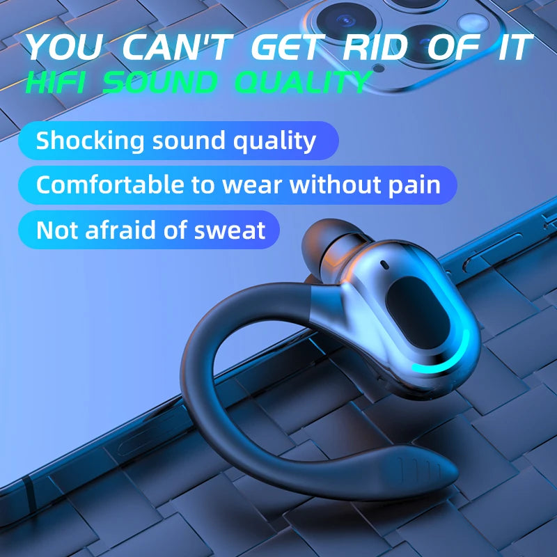 Bluetooth 5.2 Wireless Earphones - Waterproof HiFi Stereo Earbuds with Mic