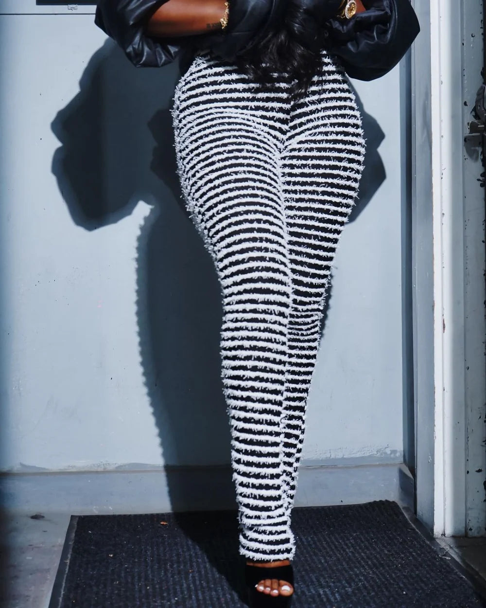 Color Block Stripe Pants - High Waist Loose Sweatpants