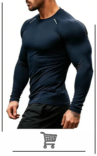 Men's UV Protection Compression Shirt - Long Sleeve Athletic Top