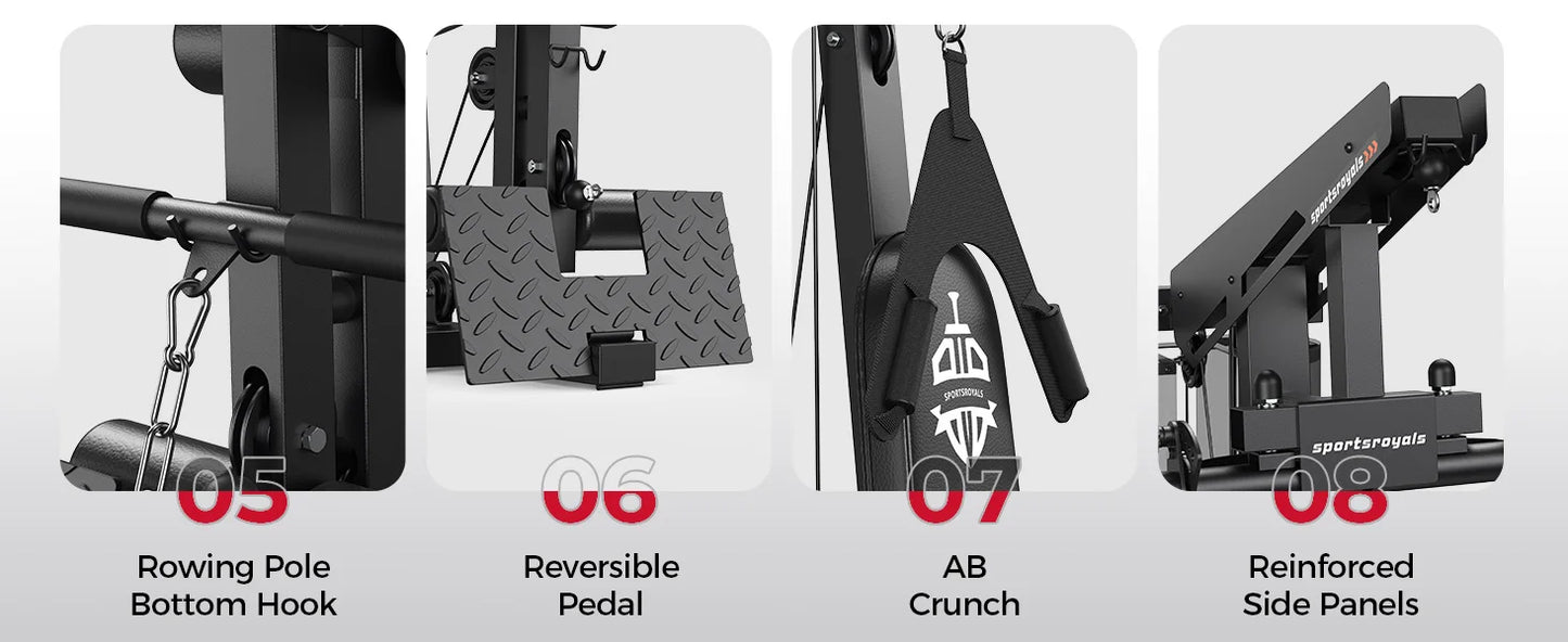 Home Gym Equipment - 150 lbs Weight Stack Full Body Workout