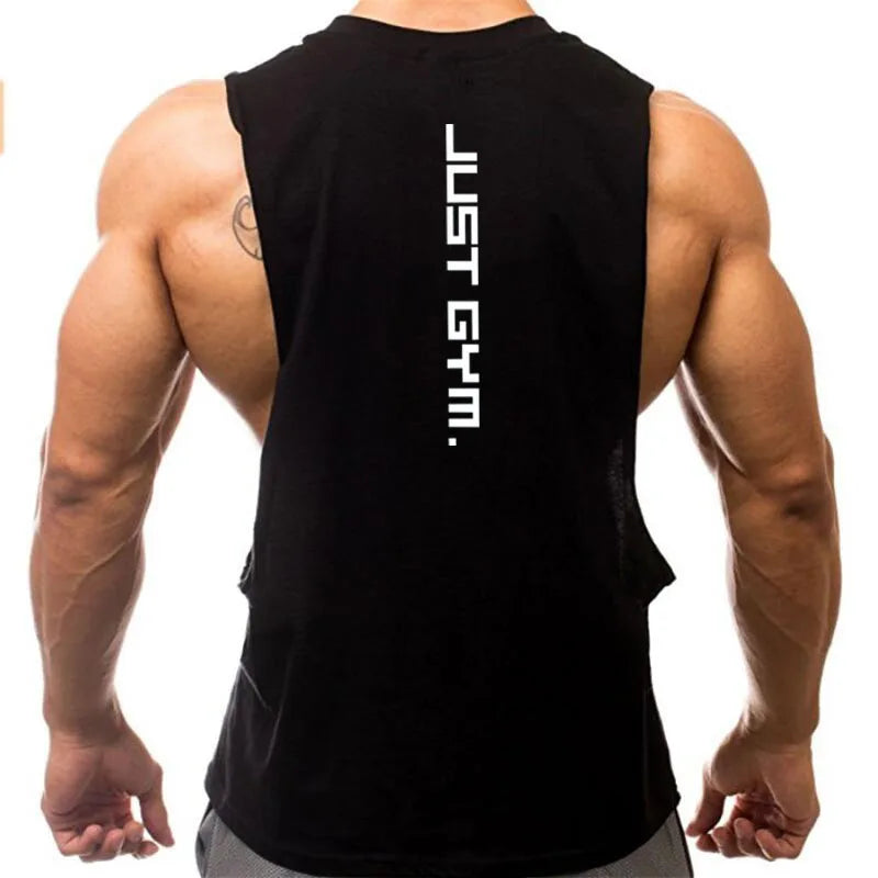Men's Cut-Off Tank Top - Dropped Armholes Gym Vest