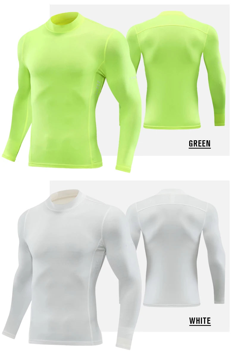 Men’s High Collar Compression Shirt for Running & Training