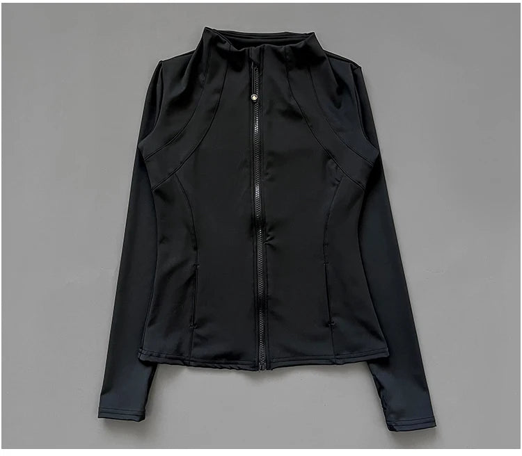 Women's Fitness Jacket - Quick Dry Slim-Fit Zipper Yoga Jacket